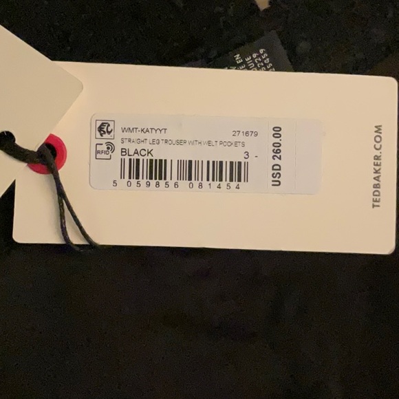 Ted Baker London Kattyyt Boucllè Straight leg Ankle Pants -size 3 color black - Picture 14 of 14